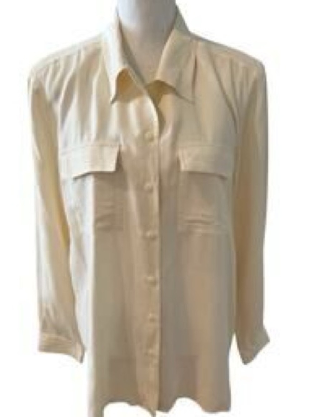 Anna and Frank 100% Silk Button Front Blouse – Women’s Medium – Ivory/Cream
